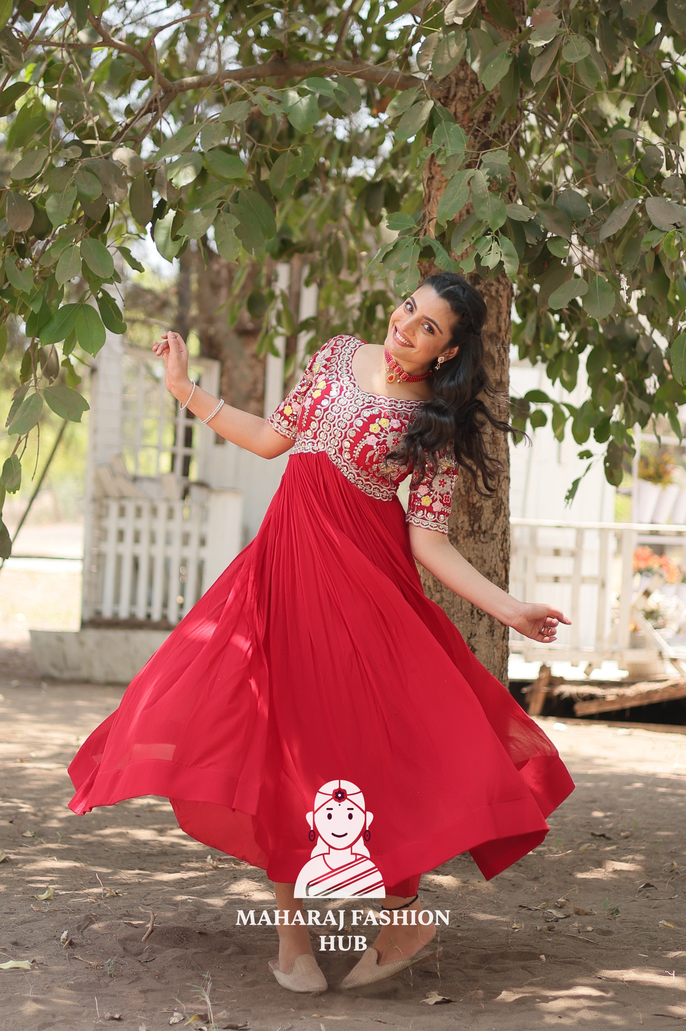 Premium Fabric Gown with Rich Embroidery and Sequins