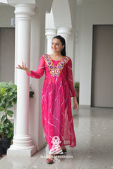 Navratri - Premium Faux Georgette Leheriya Kutchi Patchwork Navratri Kurti 🎶💃