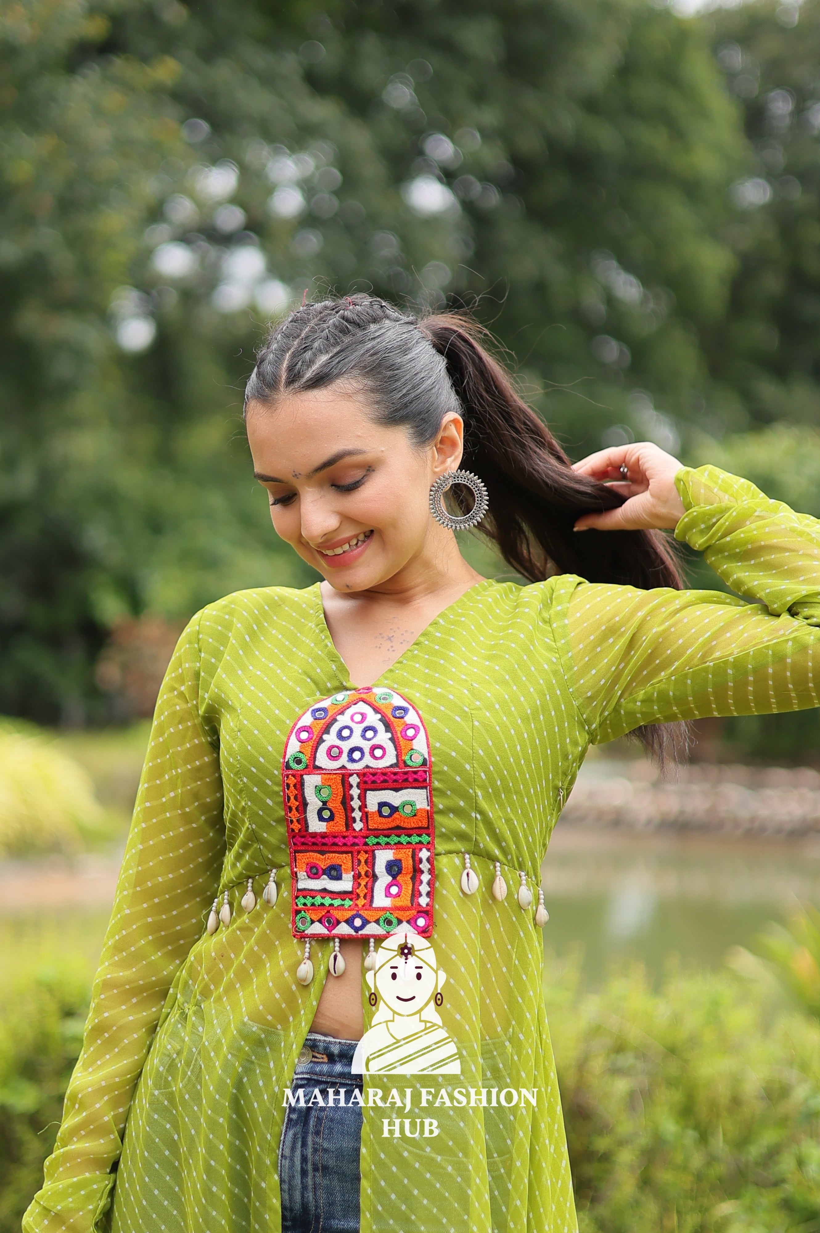 💫 Leheriya in Luxe Faux Georgette - Kurti