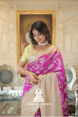 Grand Kanjivaram Silk Saree Adorned with Zari Craftsmanship