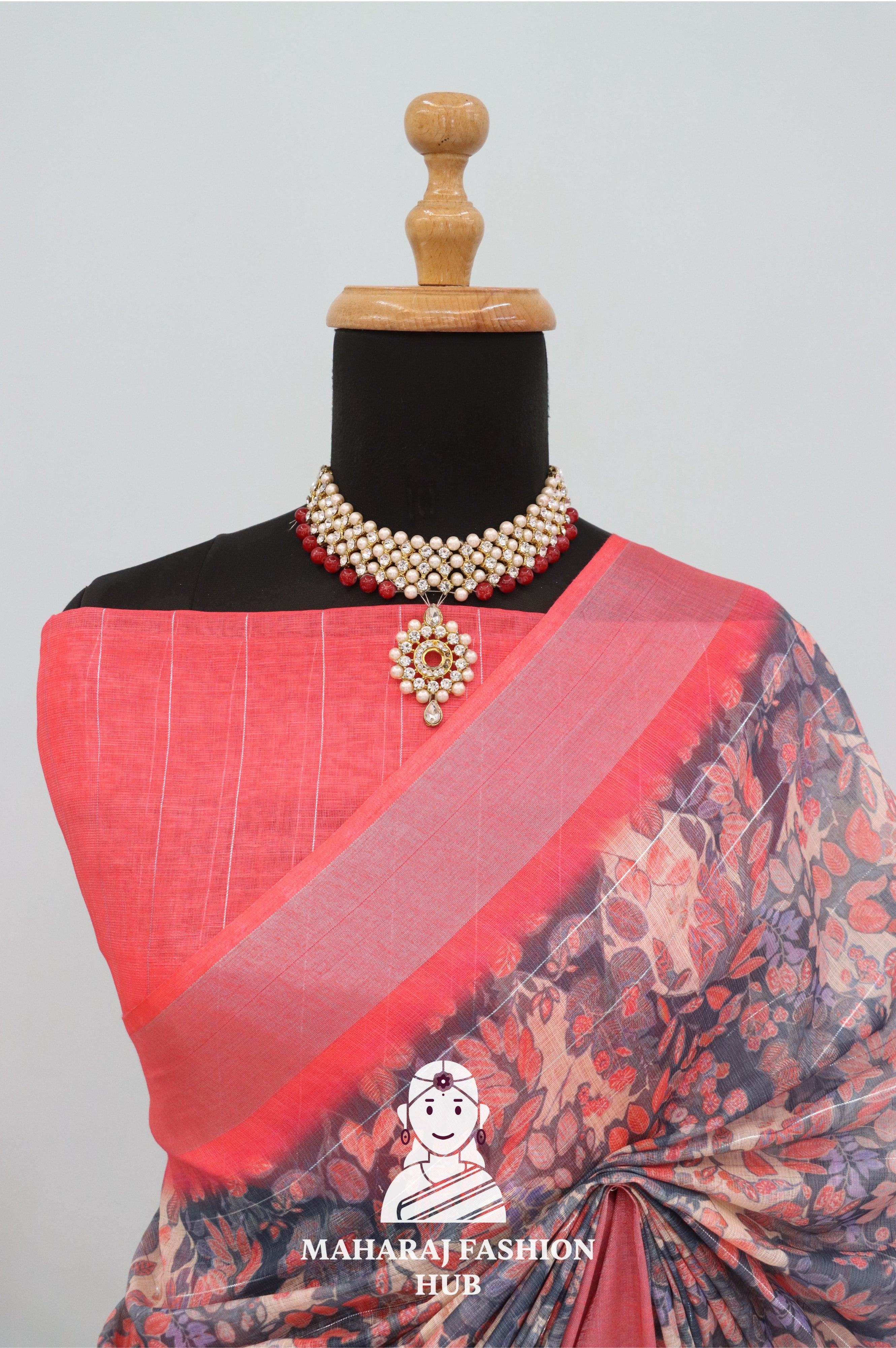Silver Bloom – Premium Linen Saree Collection