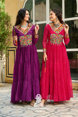 Exclusive Navratri Combo – Kutchi Patch Laheriya Gowns, Limited Time Only ✨💃
