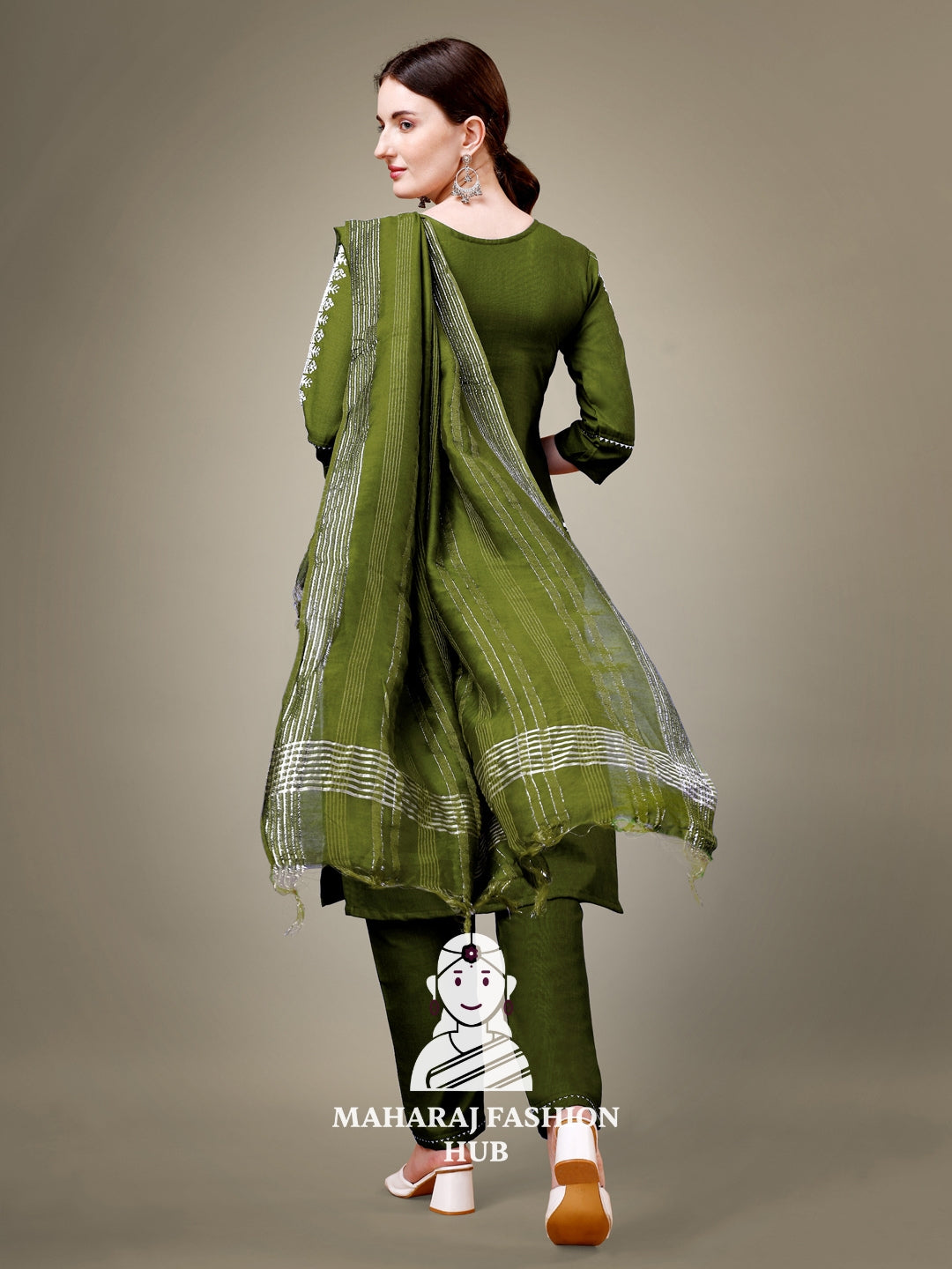 Maharaj Fashion Hub Women's Elegant Kurti Pant Dupatta Set