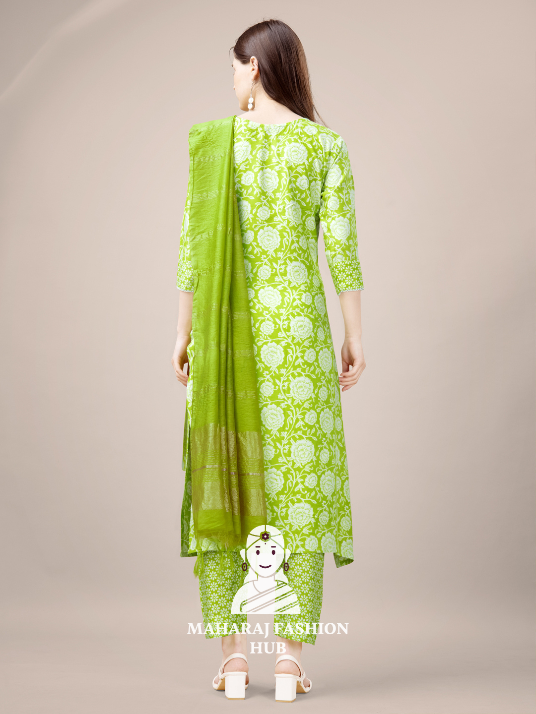 Maharaj Fashion Hub Women's Elegant Kurti Pant Dupatta Set