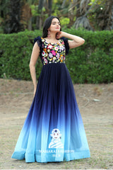 Partywear Gown with Multi Sequin Embroidery