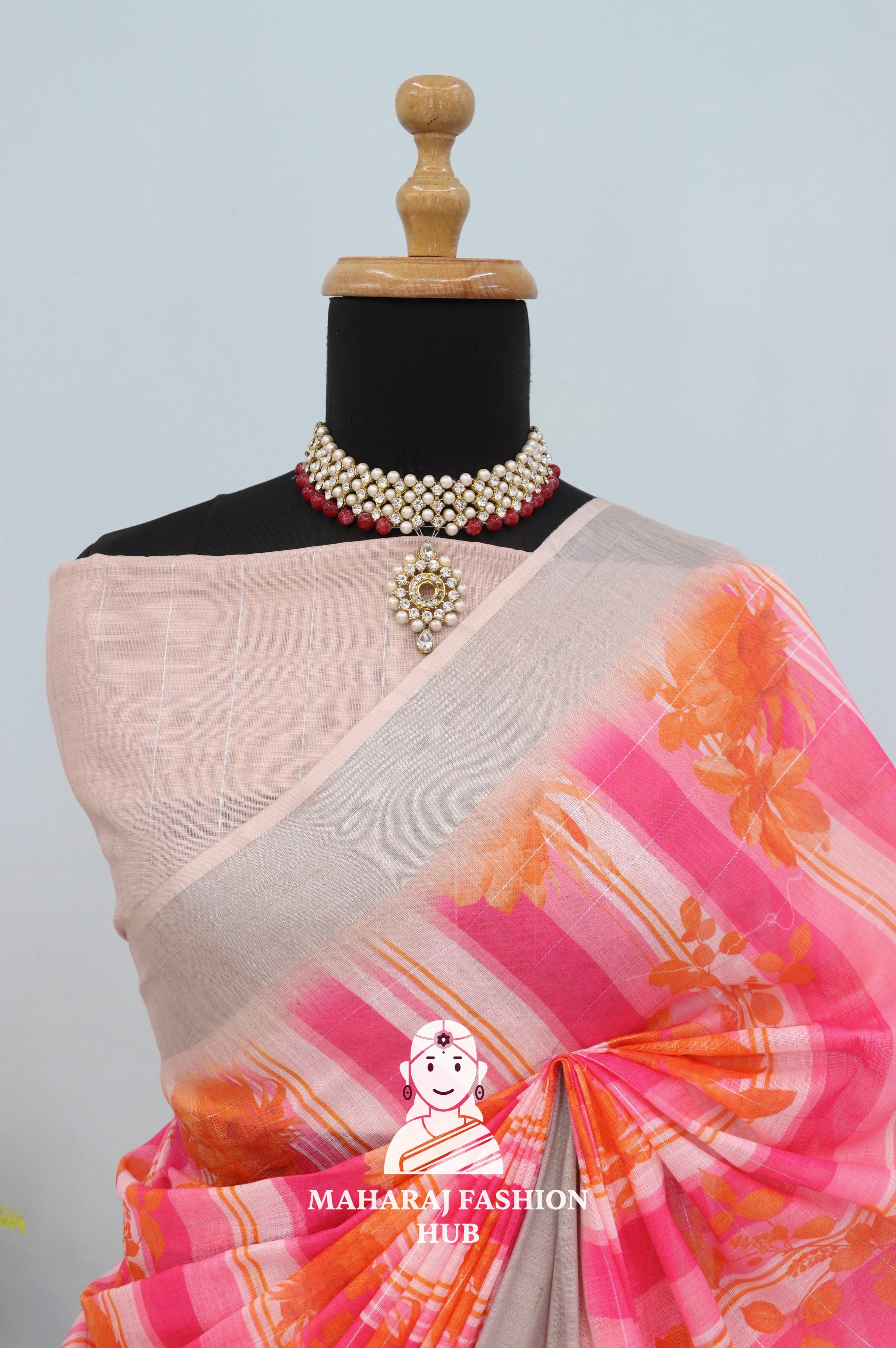 Soft as Bloom, Strong as Silver – Premium Linen Sarees