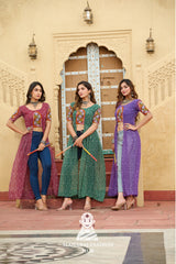 Combo Graceful Bandhani and Kutchi Patch Round Neck Navratri Kurti 🌺💫