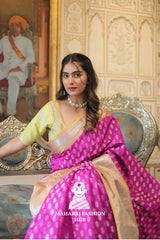 Premium Kanjivaram Silk Saree with Rich Zari Weaving