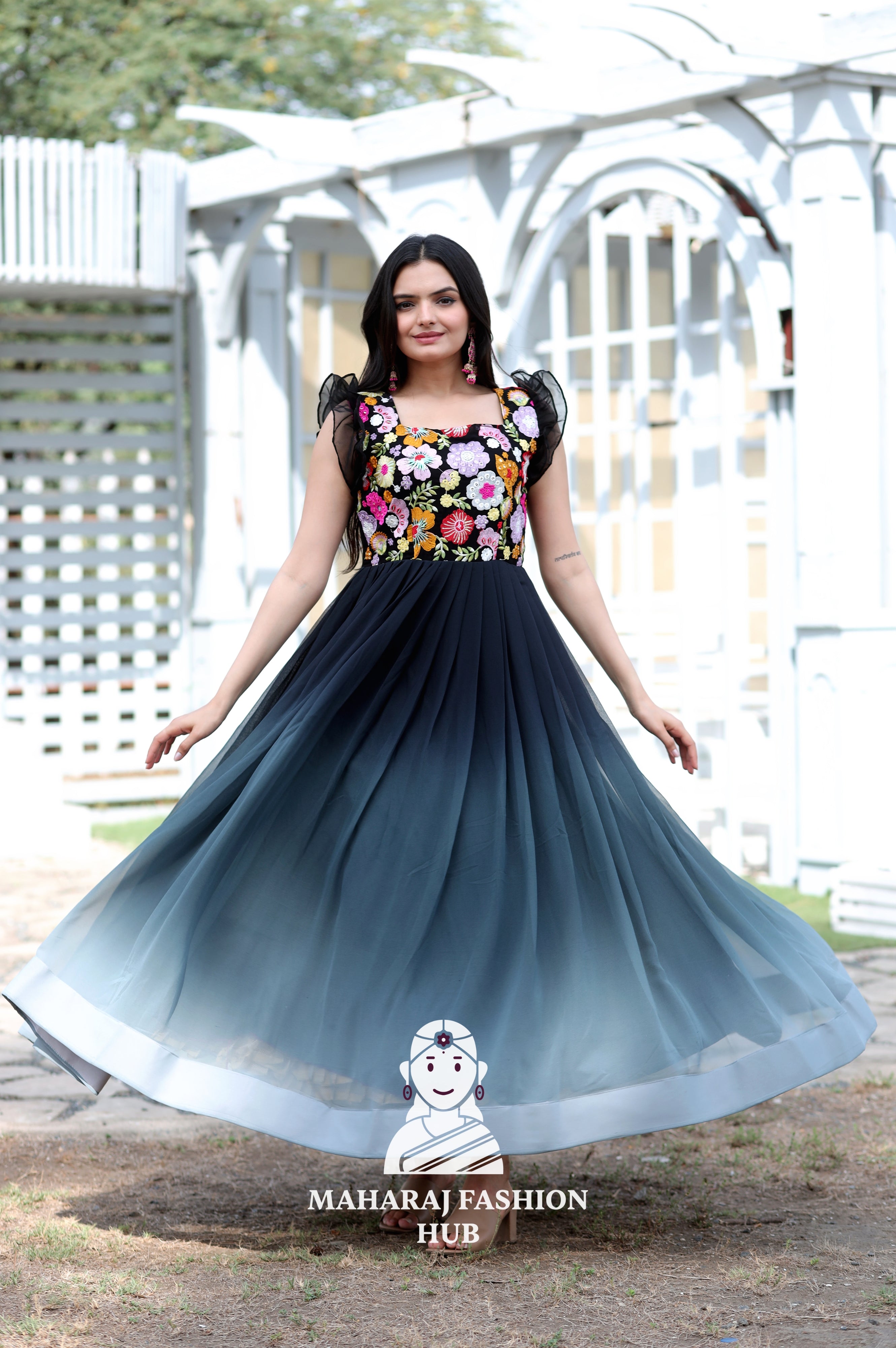Elegant Gown with Rich Padding and Embrodiery Work