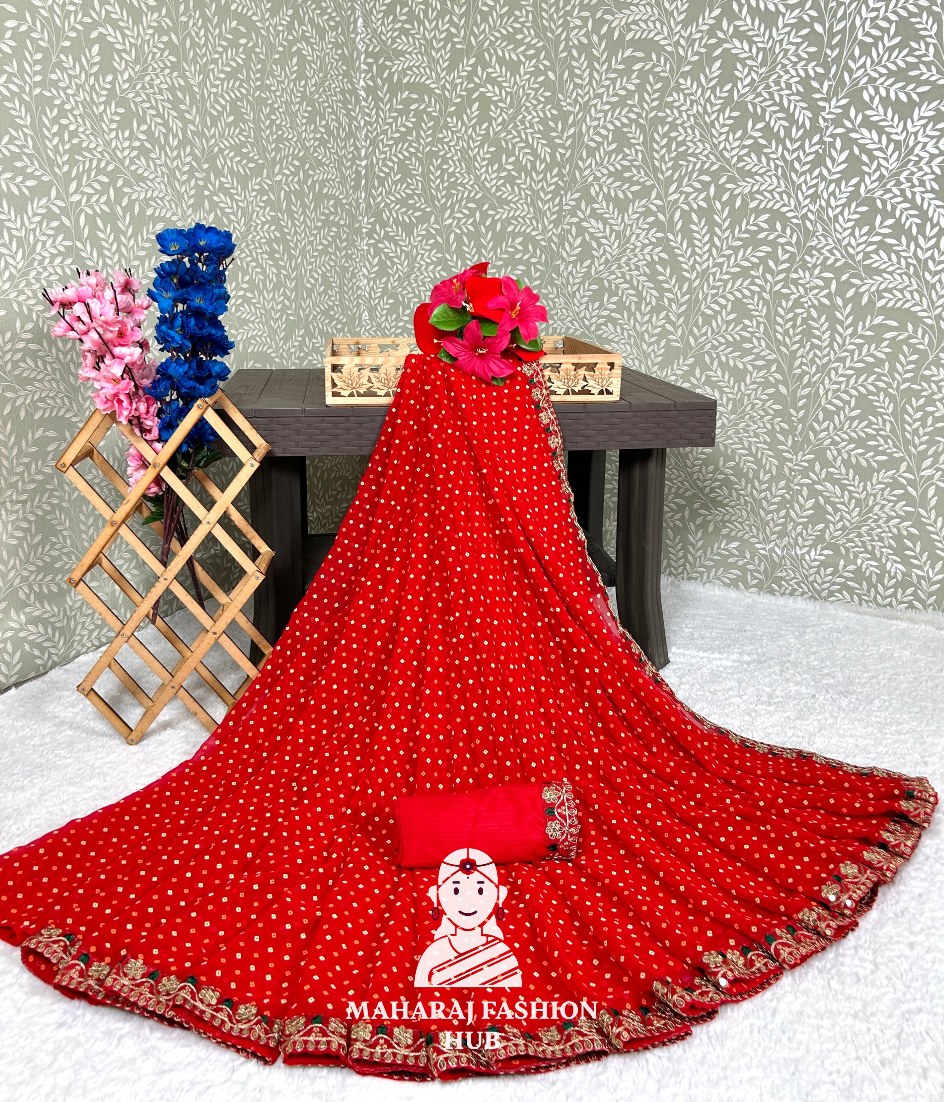 Rajasthani Bandhani Chundri Saree for Festivals & Weddings