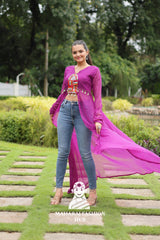 🌿 Faux Georgette, Real Beauty - Special Designer Gown