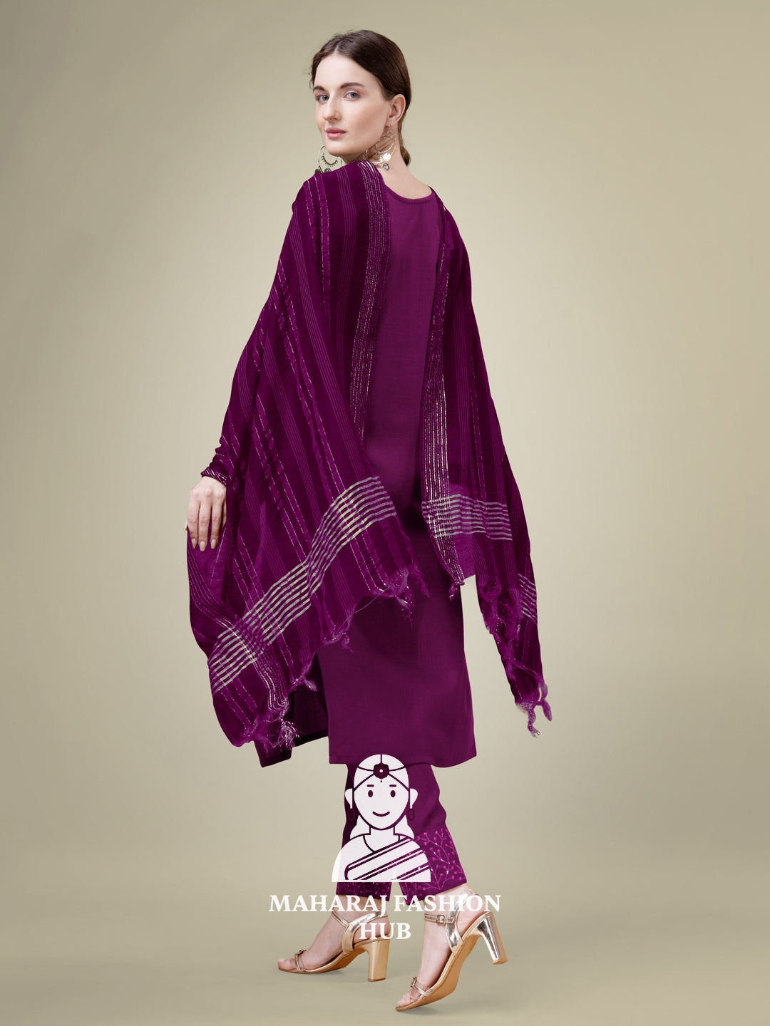 Maharaj Fashion Hub Women's Elegant Kurti Pant Dupatta Set