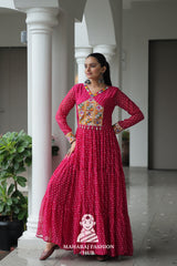 Elegant Faux Georgette Bandhani Print Navratri Collection 🌟👑