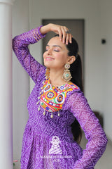 Navratri - Festive Lehenga Set – Bandhani Print Kutchi Work Top with Gota Patti Skirt 👑🌺
