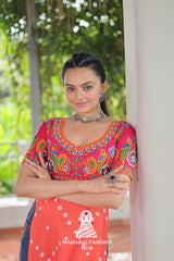 Premium Faux Georgette Bandhani Kutchi Patchwork Kurti for Festive Style 🌸🪔