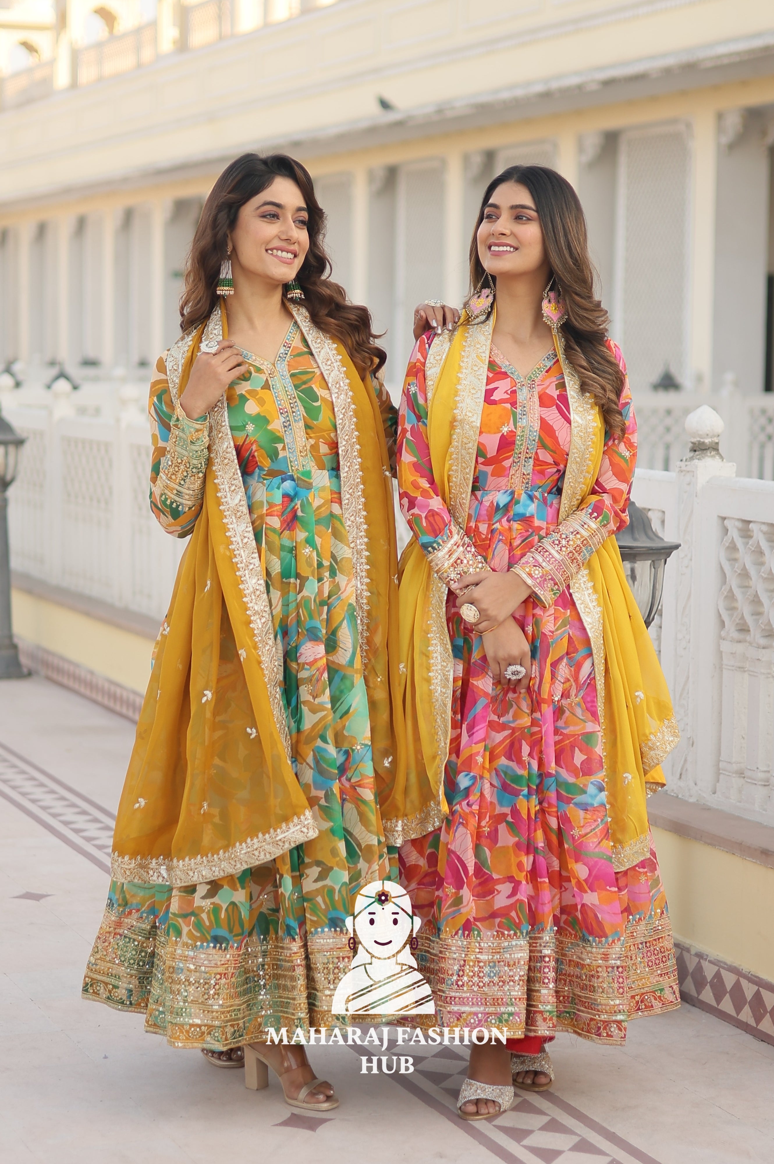 Luxury Russian Silk Outfit with Embroidery and Full Cotton Lining - Combo Offer Gown