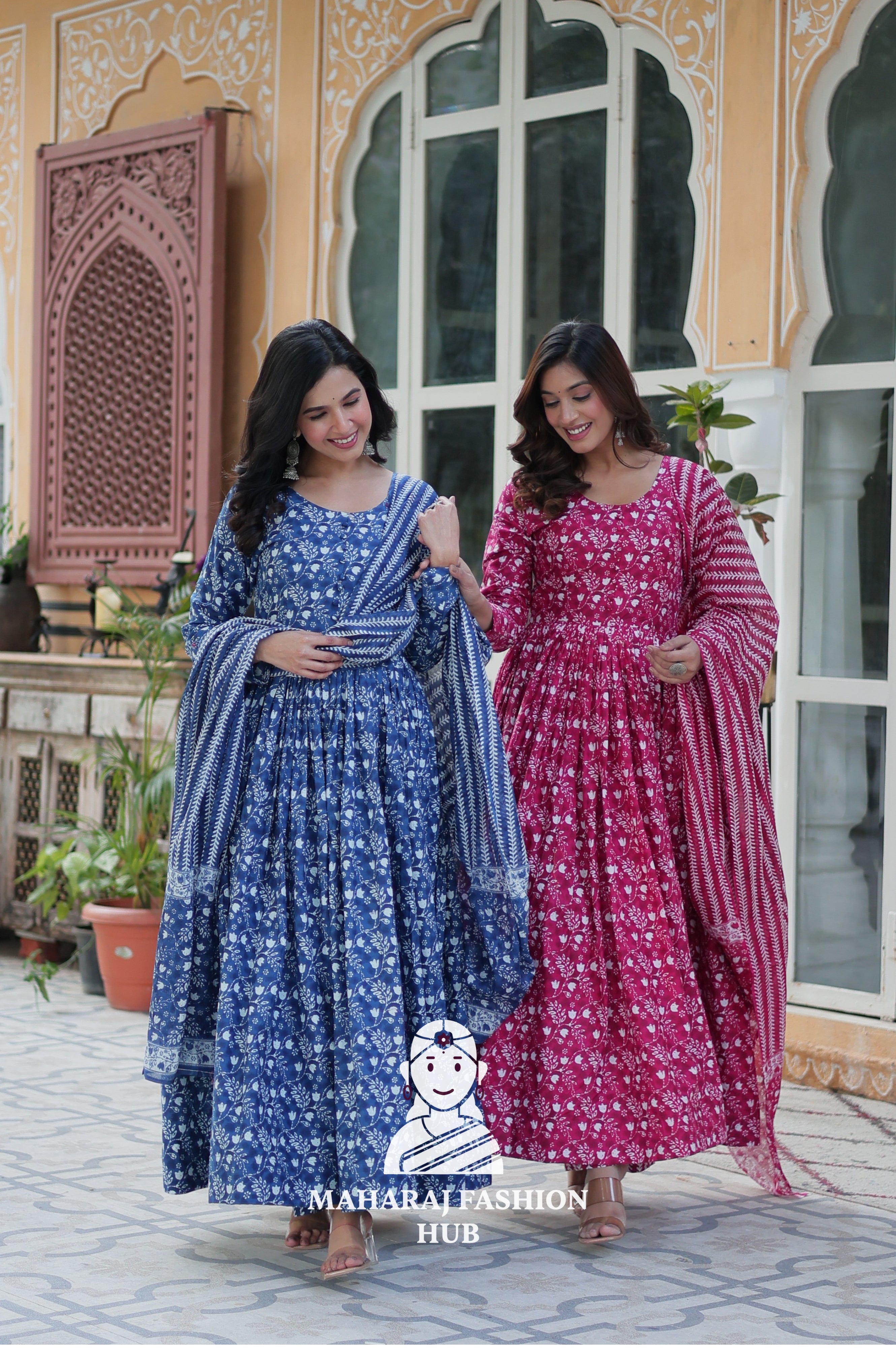 Pack of 2 Premium Ready-Made Pure Cotton Kurti Sets with Pant & Dupatta 👜