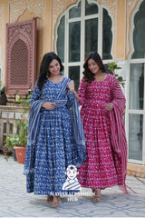 Pack of 2 Premium Ready-Made Pure Cotton Kurti Sets with Pant & Dupatta 👜