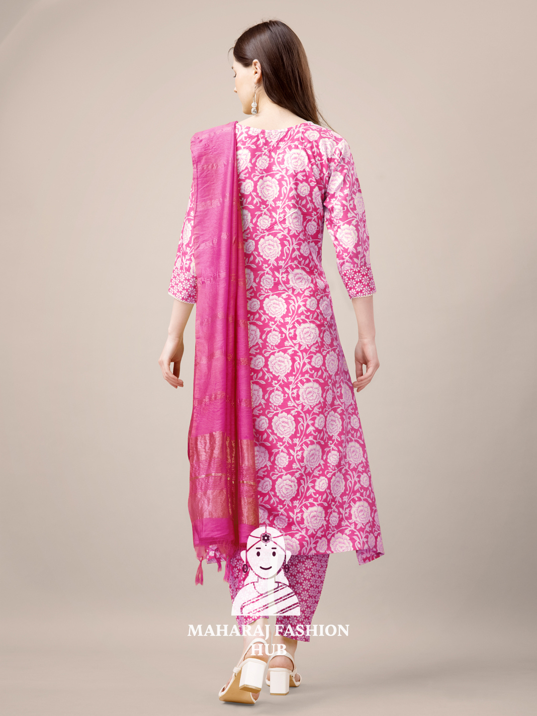 Maharaj Fashion Hub Women's Elegant Kurti Pant Dupatta Set