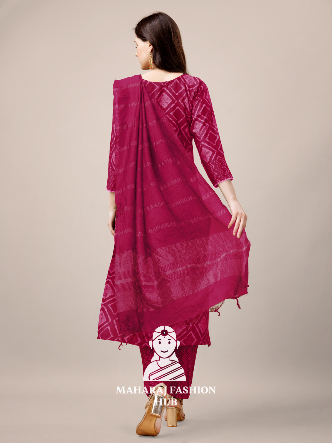 Maharaj Fashion Hub Women's Elegant Kurti Pant Dupatta Set