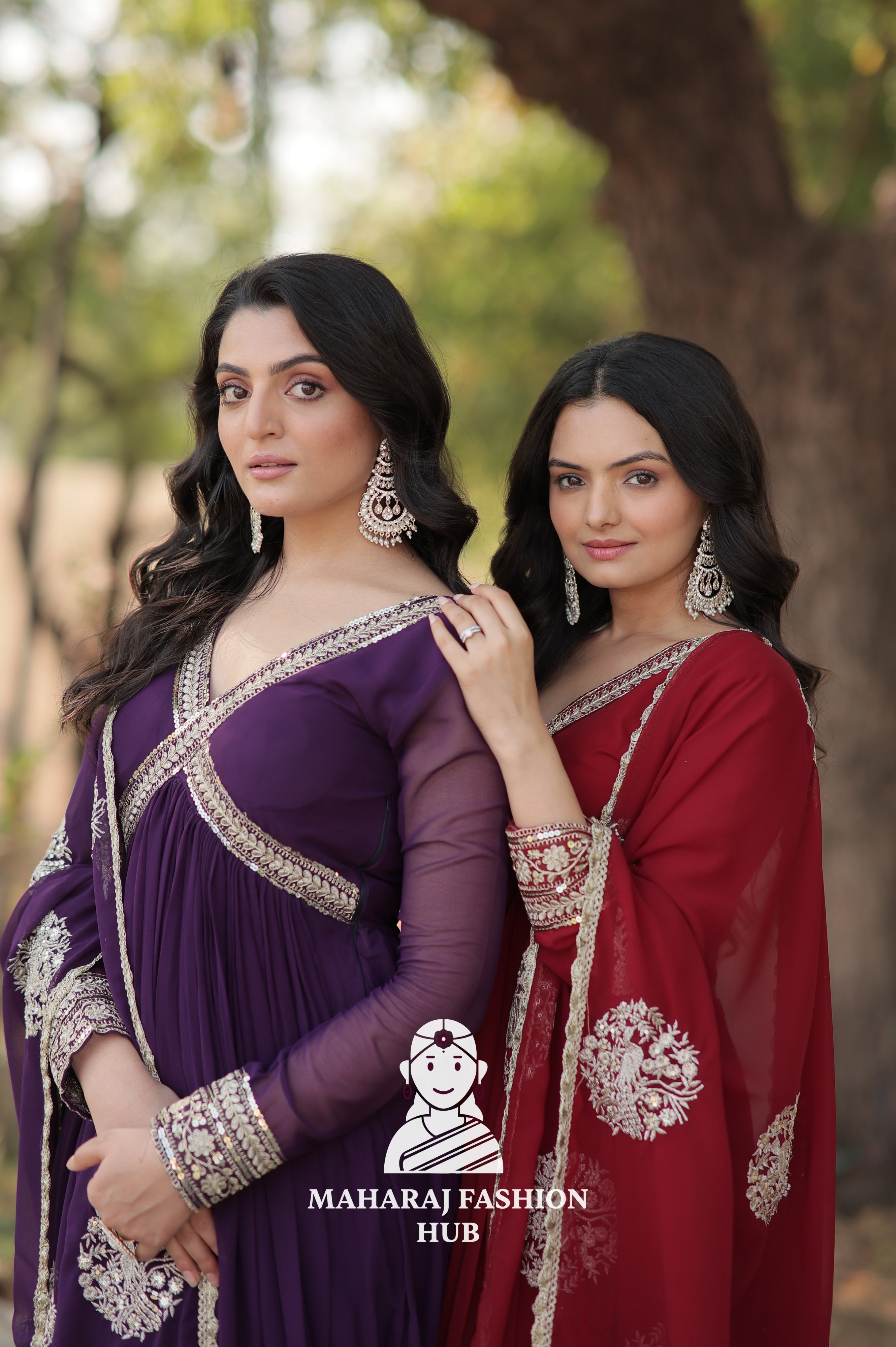 Rich Fabric Work Set for Festive and Party Wear - Combo Offer Gown