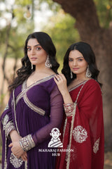 Rich Fabric Work Set for Festive and Party Wear - Combo Offer Gown