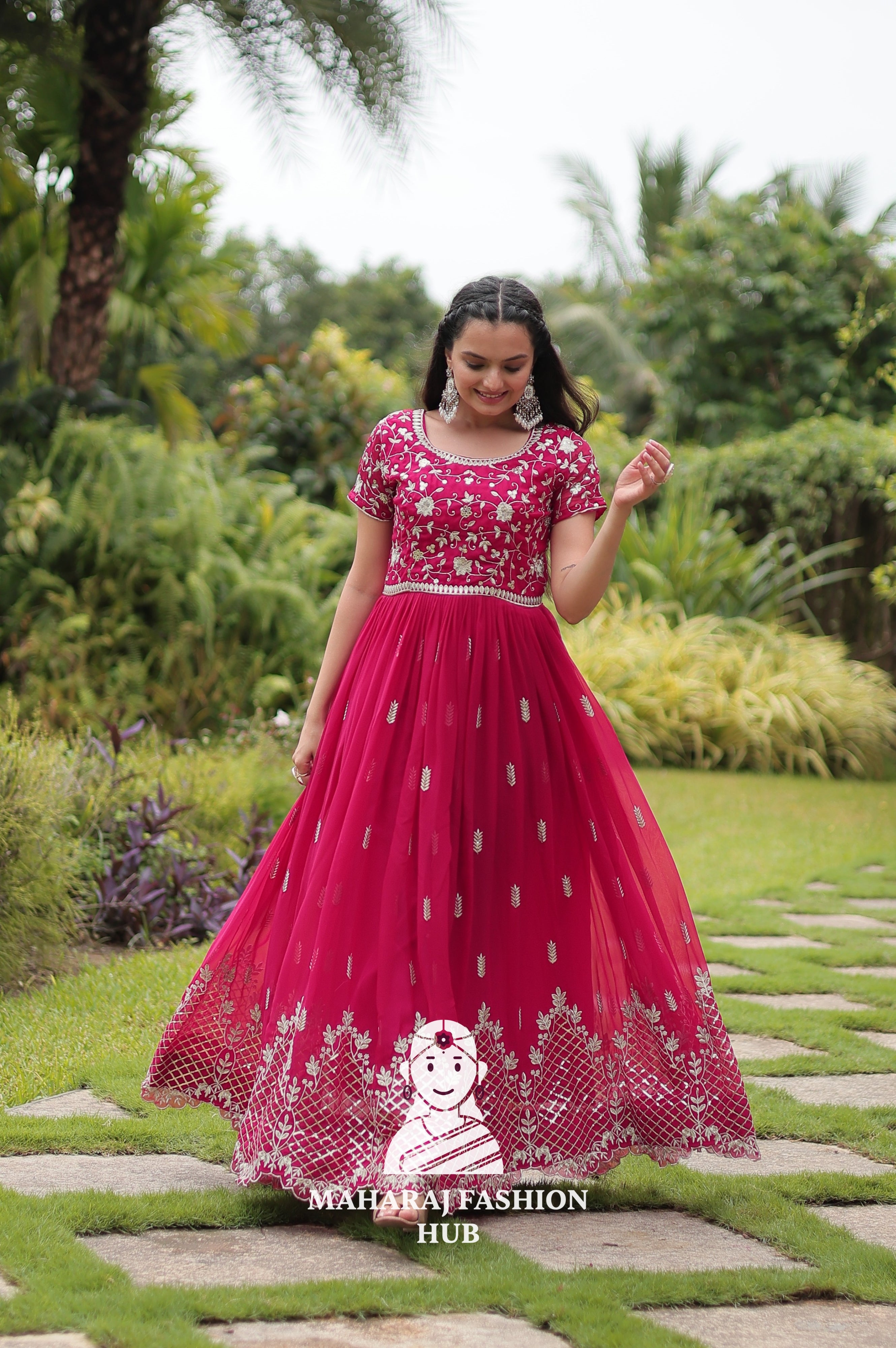 💃 Faux Blooming Gown with Sequins Magic - Special Designer Gown