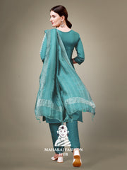 Maharaj Fashion Hub Women's Elegant Kurti Pant Dupatta Set