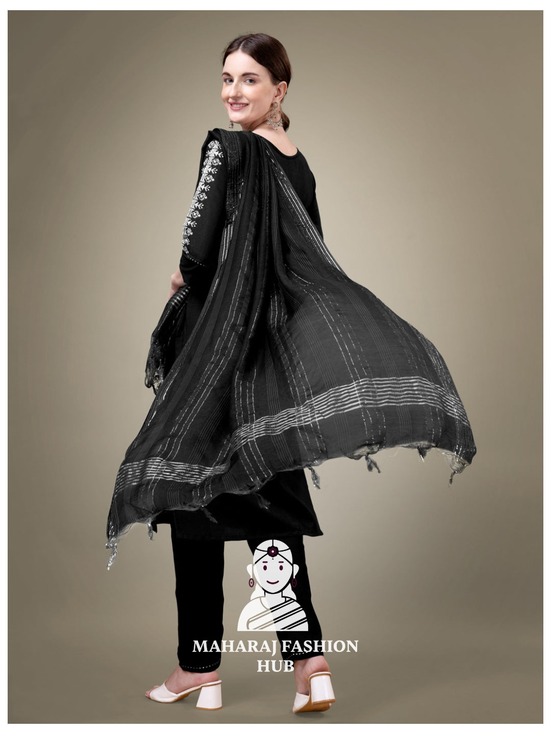 Maharaj Fashion Hub Women's Elegant Kurti Pant Dupatta Set