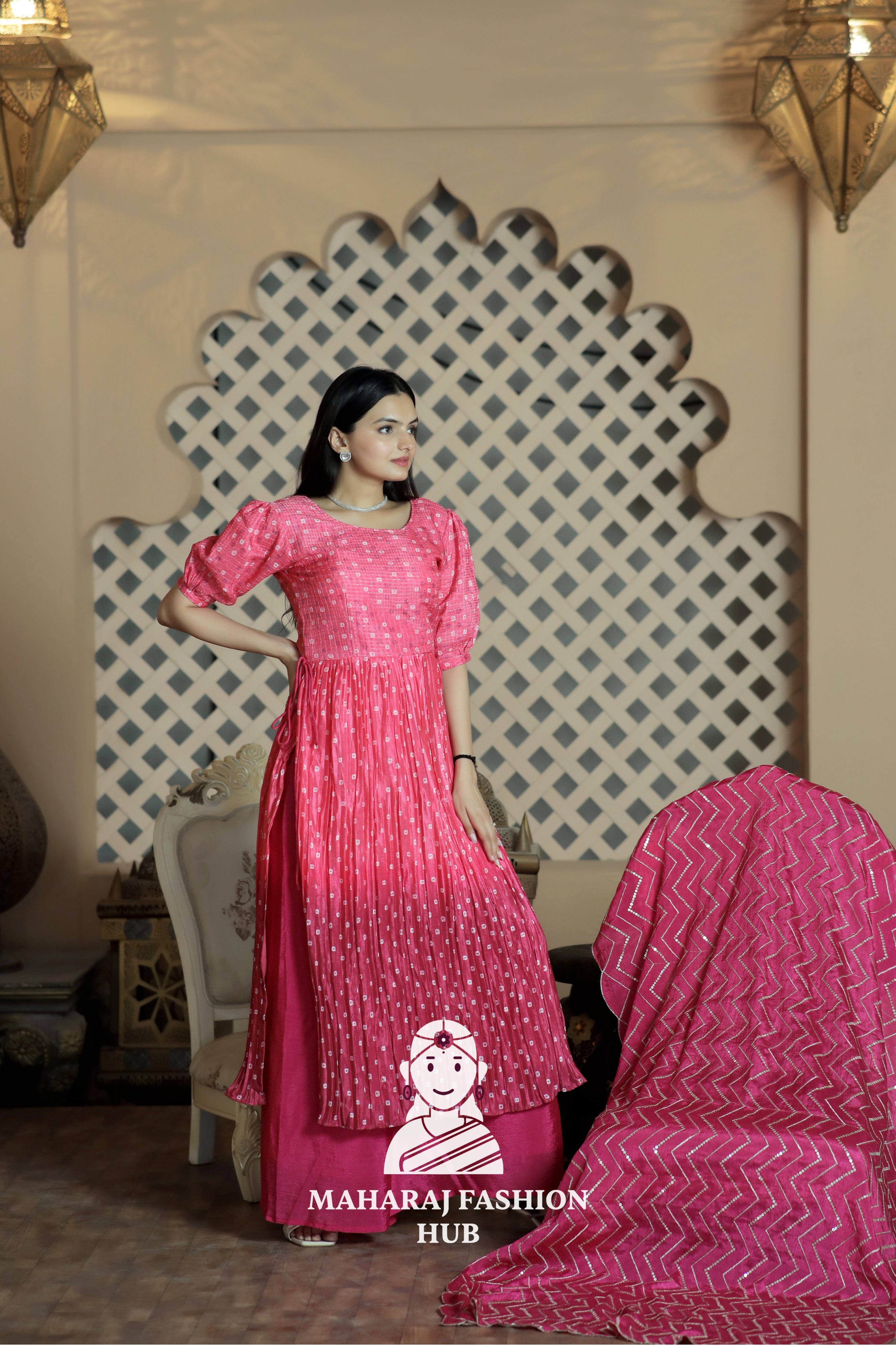 Elegant Digital Printed Kurti Set with Dupatta