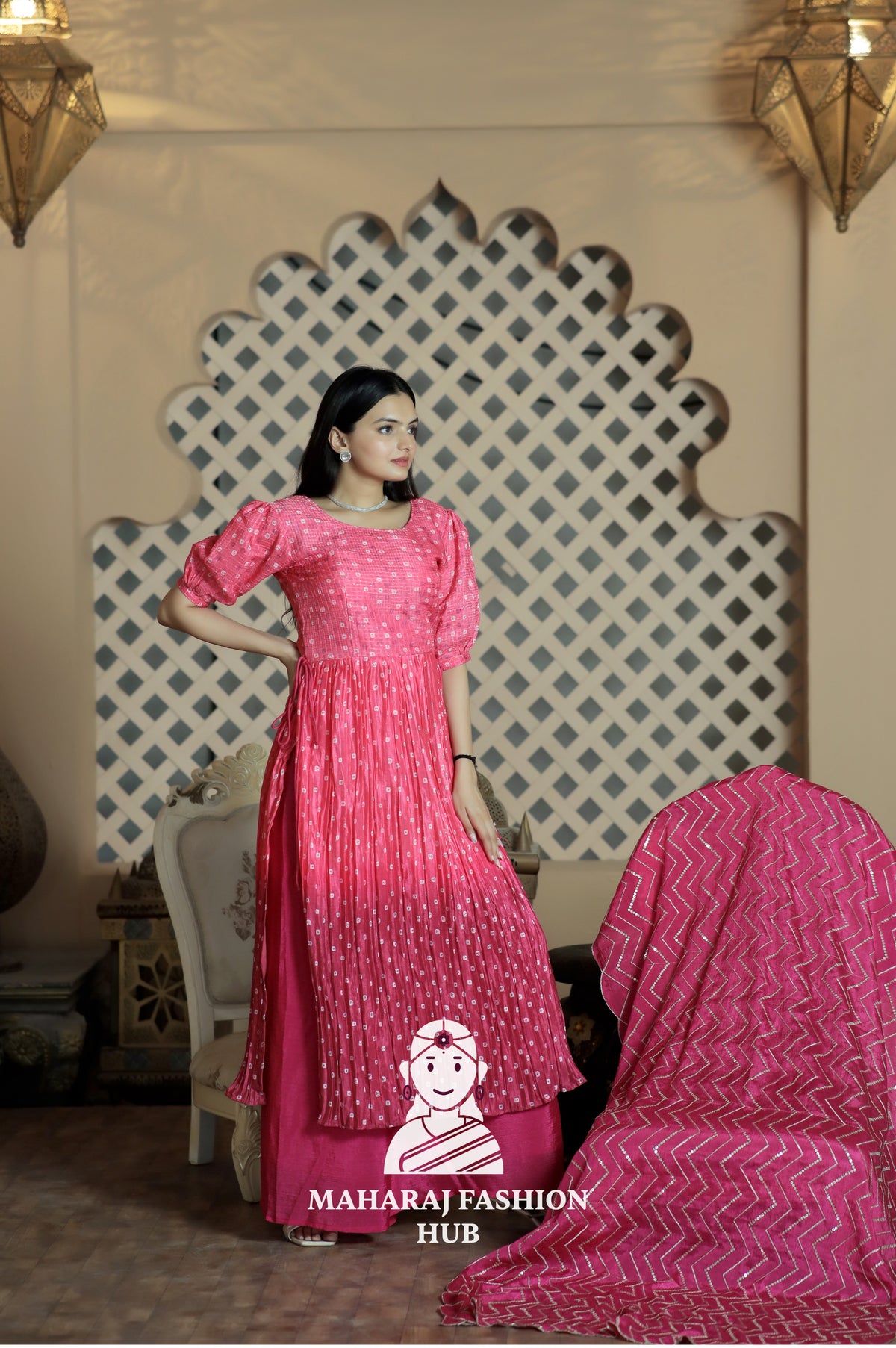 Elegant Digital Printed Kurti Set with Dupatta