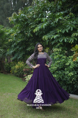 Faux Blooming Embroidered Fabric – Royal Touch Special Designer Gown 👑