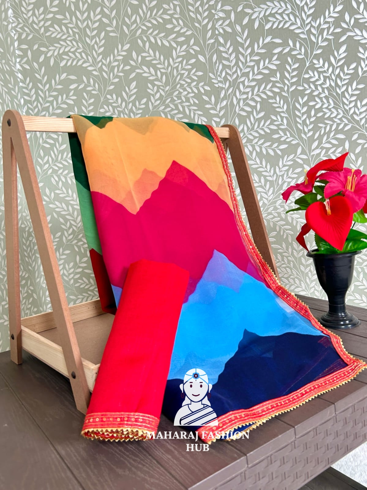 Women's Multicolor Wear Saree – Soft Georgette Fabric in Multicolor Ethnic Design
