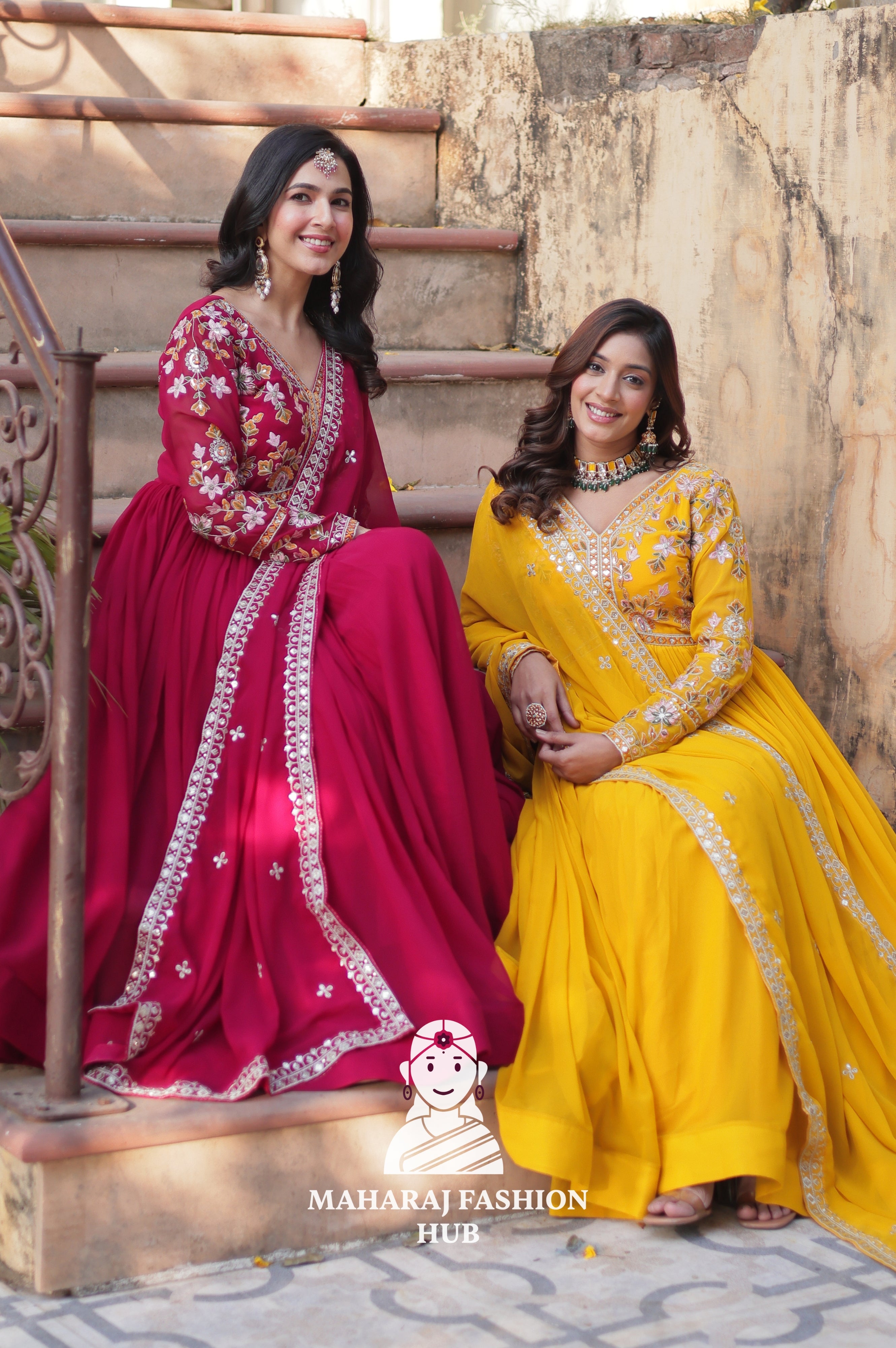 🧣 Shine Bright in Faux Blooming Fashion - Combo Offer Gown