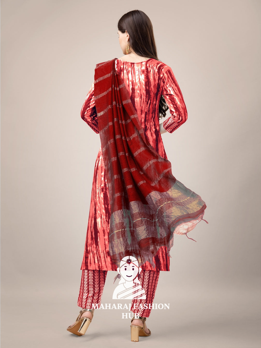 Maharaj Fashion Hub Women's Elegant Kurti Pant Dupatta Set