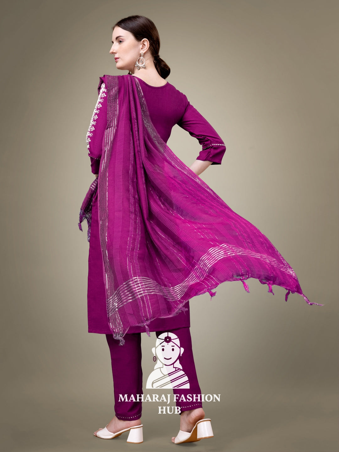 Maharaj Fashion Hub Women's Elegant Kurti Pant Dupatta Set
