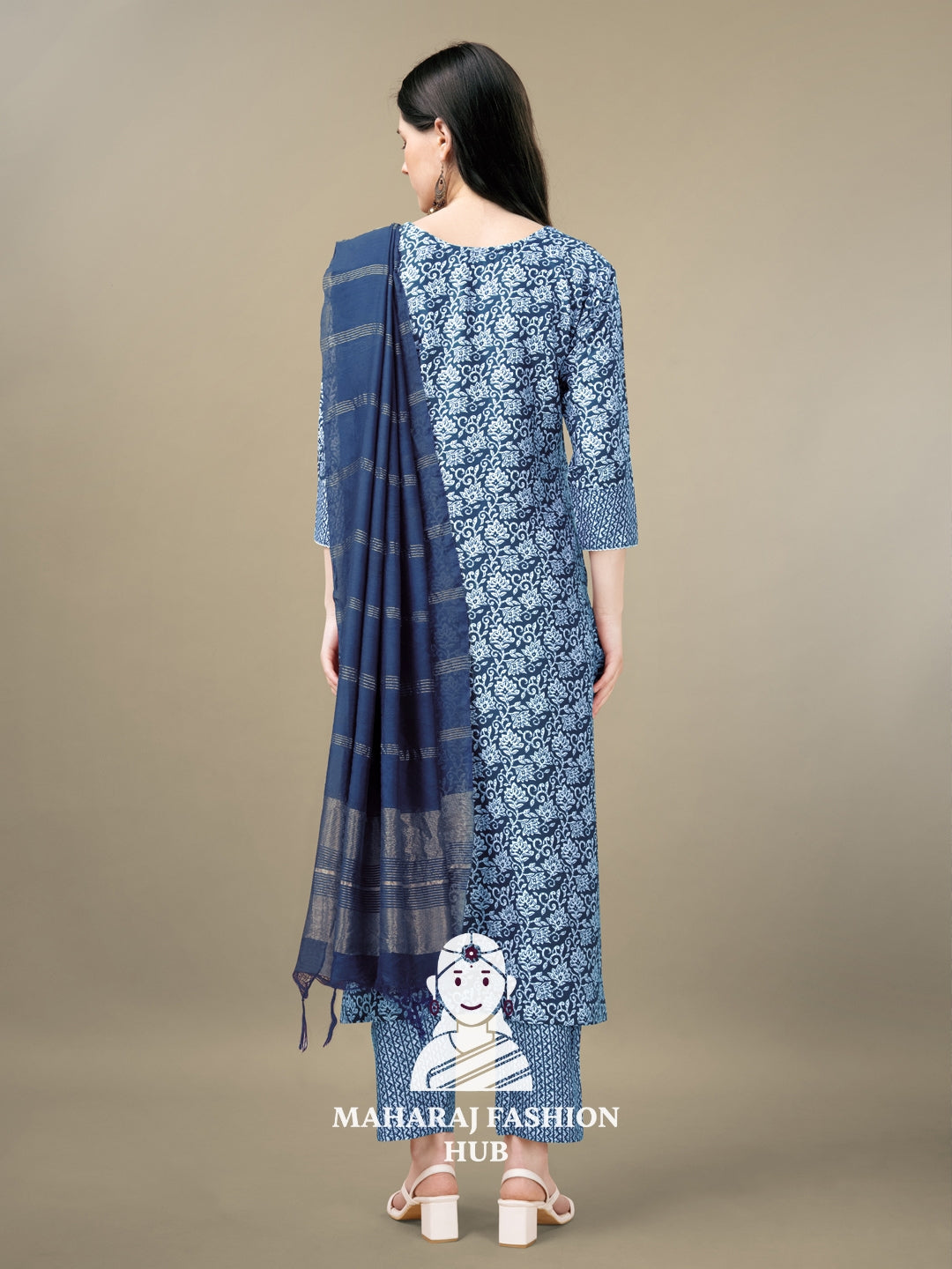 Maharaj Fashion Hub Women's Elegant Kurti Pant Dupatta Set