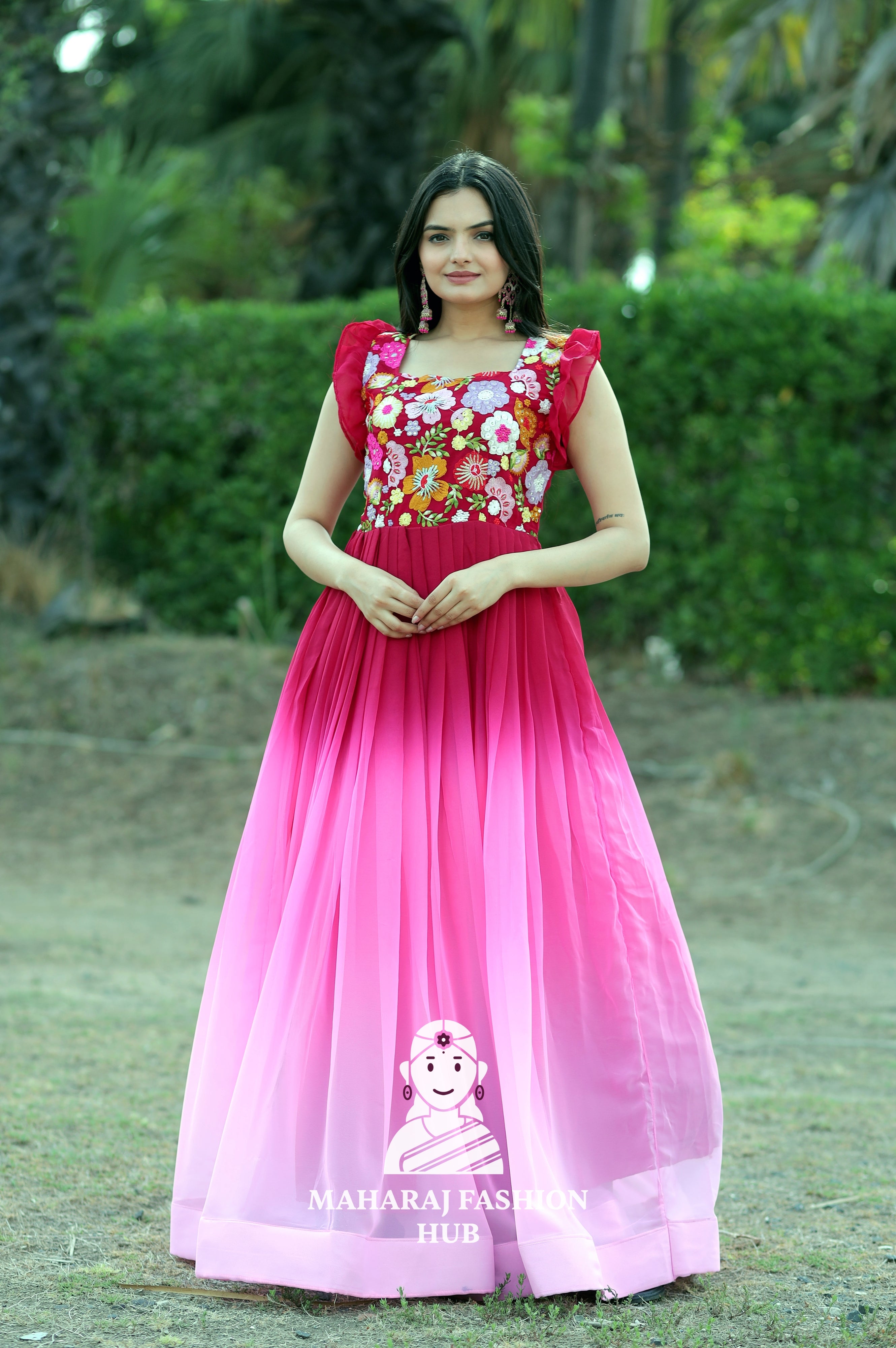 Elegant Gown with Rich Padding and Embrodiery Work