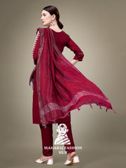 Maharaj Fashion Hub Women's Elegant Kurti Pant Dupatta Set