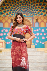 Premium Printed Rayon Round Neck Navratri Kurti with Kutchi Embroidery 💫🎶