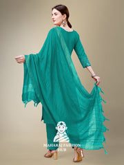Maharaj Fashion Hub Women's Elegant Kurti Pant Dupatta Set