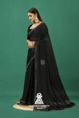 Maharaj Fashion Hub Premium Georgette Saree – Soft, Stylish & Ready to Drape