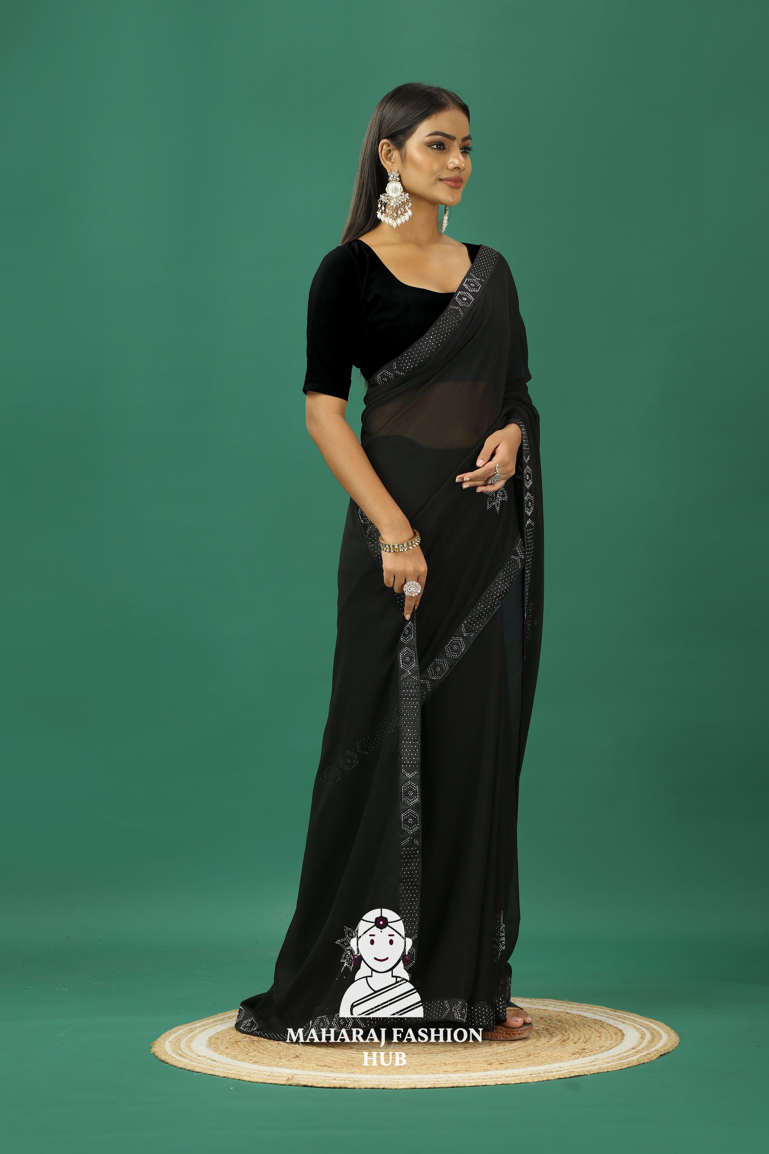 Maharaj Fashion Hub Premium Georgette Saree – Soft, Stylish & Ready to Drape