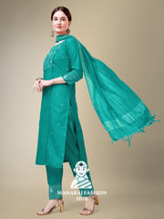 Maharaj Fashion Hub Women's Elegant Kurti Pant Dupatta Set