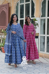 Pack of 2 Premium Ready-Made Pure Cotton Kurti Sets with Pant & Dupatta 👜