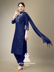 Maharaj Fashion Hub Women's Elegant Kurti Pant Dupatta Set