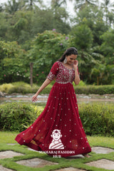 ✨ Elegant Faux Blooming Zari Gown - Special Designer Gown
