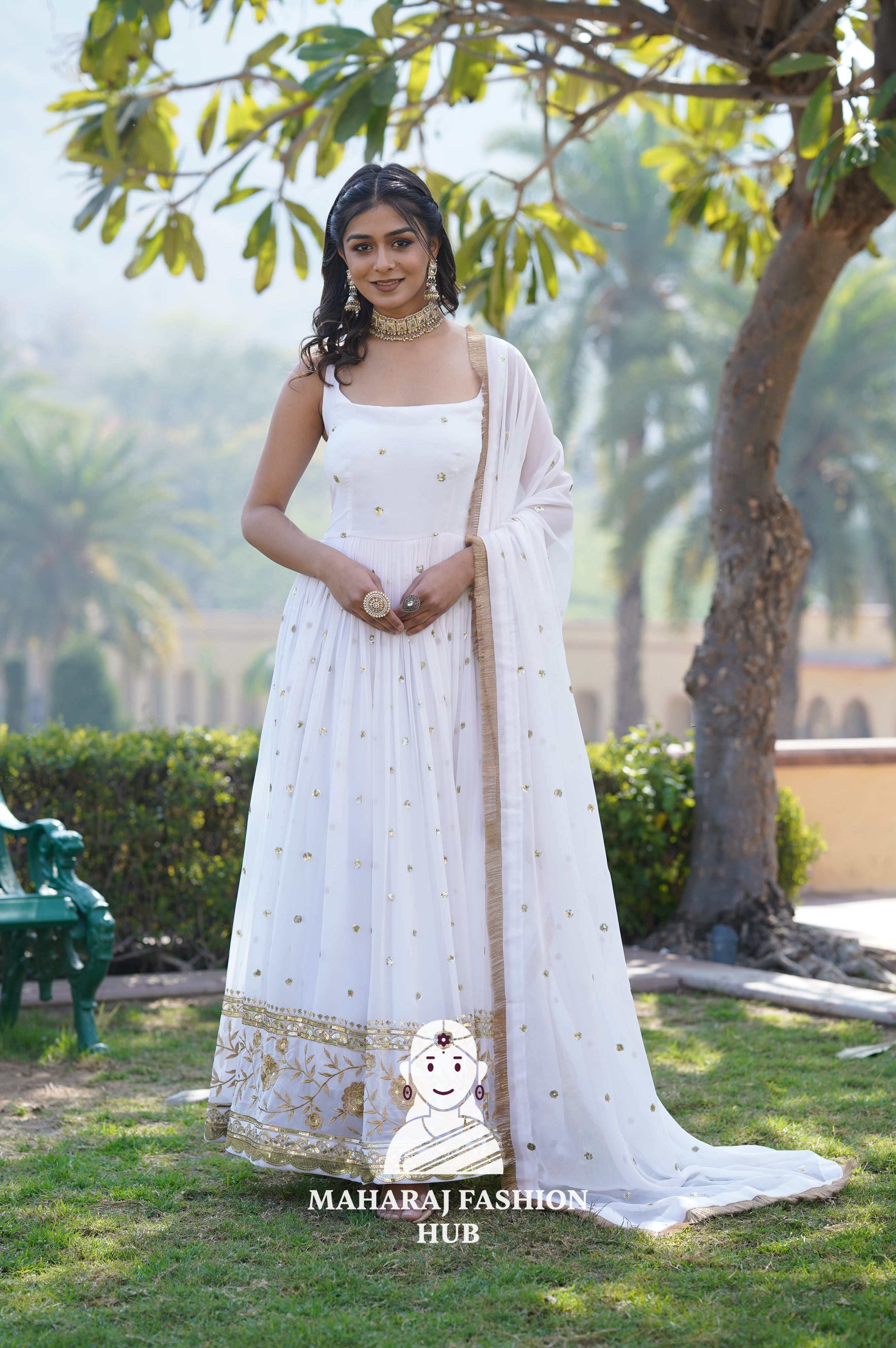 Faux Blooming Special Designer Gown with Stunning Lace Finish Dupatta