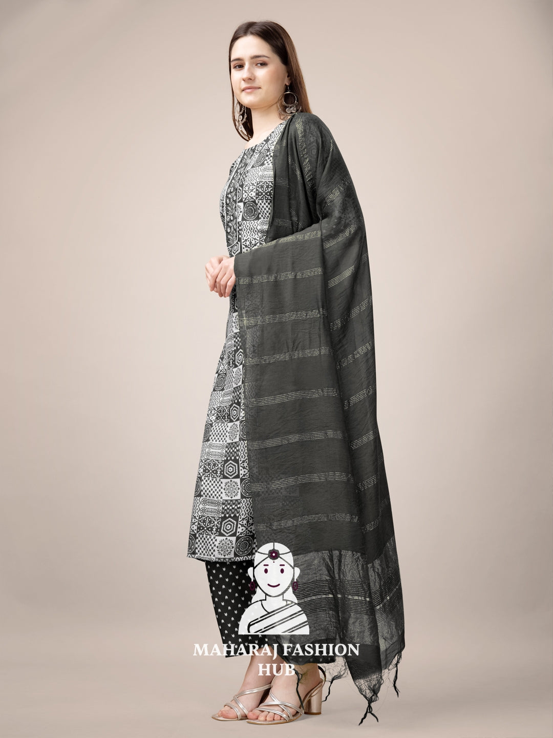 Maharaj Fashion Hub Women's Elegant Kurti Pant Dupatta Set