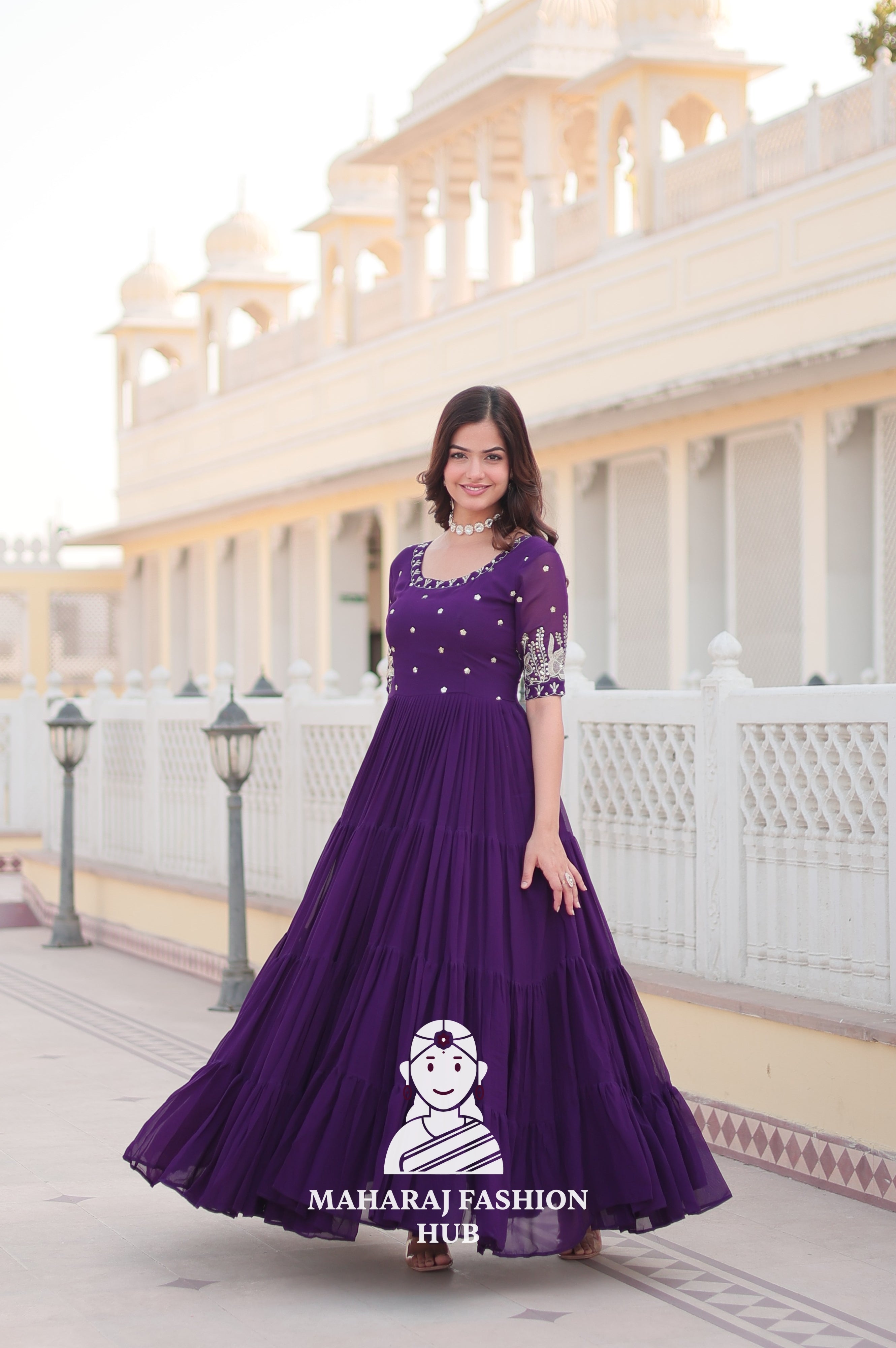 Shimmering Fabric Elegance Embroidery Zari Sequins-work